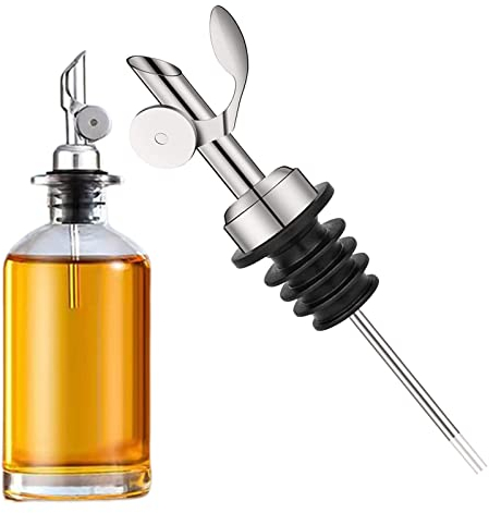Shurzzesj Bec distributeur d'huile | Bec verseur lesté pour bouteille d'huile d'olive | Bec verseur antirouille pour barbecue extérieur, restaurants, cuisine