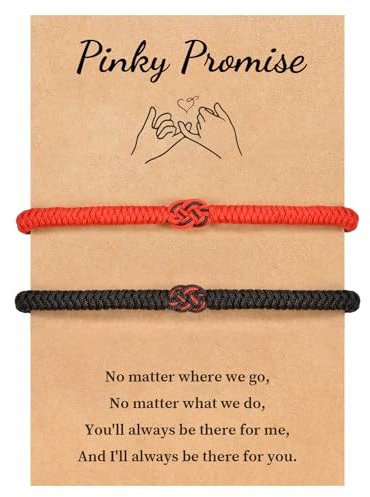 VU100 Pulsera para Pareja Regalo para Pareja Pulsera Hilo Rojo del Destino Pulsera Cábala Suerte Protección Día de San Valentín Navidad Cumpleaños Regalo para Novio Marido Novia Esposa Amigos Familia