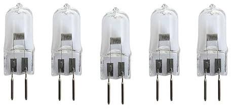 JZLBBC 5 Piezas Bombillas Halógenas G6.35 2 Pines 24V 50W Regulable Blanco Cálido Gy6.35 Cápsula Halógena Para Microscopio Bombilla Para Instrumentos Ópticos,150W