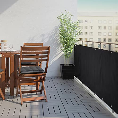BalkonsichtschutzZaunblende Sichtschutz Blickdicht Polyester mit Ösen für Balkon Sichtschutz - Dunkelgrün 100x750cm