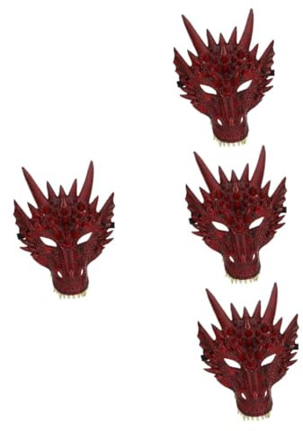 VICASKY 4stücke Dragon Maske Cosplay Maske Für Pu-material Leicht Und Komfortabel Für Maskenbälle Halloween Und Karneval Kreatives Design Für Mottopartys