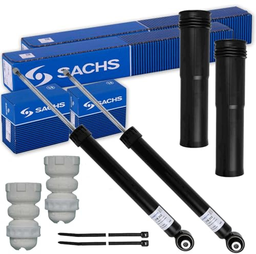 2x Sachs Stoßdämpfer + Protection Kit hinten | 318202 + 900359 für Passat Golf 7 8 Leon Octavia