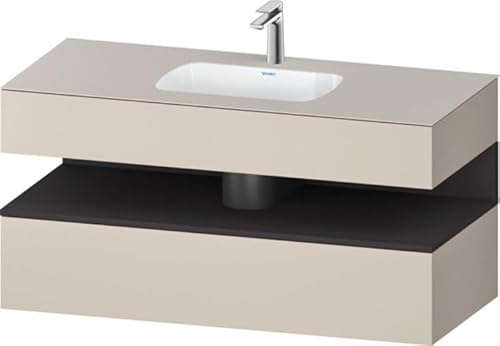Duravit Qatego lavabo encastrado con base de lavabo consola, 1200x550x600mm, nicho grafito supermatt, QA4787080, Color: Topo