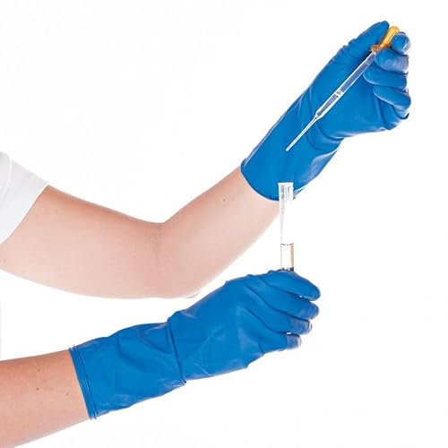 FRANZ MENSCH 500 Stück Hygostar Chemikalienschutzhandschuhe High Risk | Latex, dunkelblau, 10/XL, L: 28cm, Karton, Schutzhandschuhe, Chemie-Handschuhe
