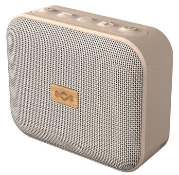 House of Marley Jammin Tragbarer Mini Bluetooth Lautsprecher - Crème | Kabelloser Lautsprecher, 14 Std. Spielzeit, IPX5 Spritzwasserschutz & Freisprechfunktion, kompakt, nachhaltig gefertigt