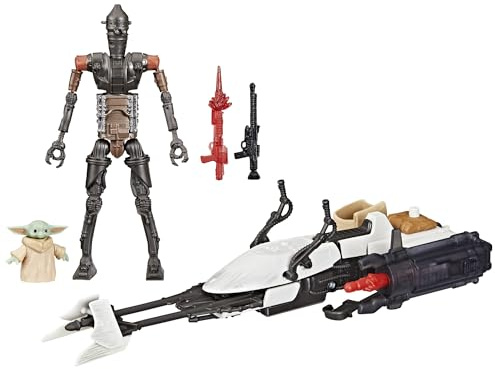 Star Wars Hasbro Epic World of Action, Ig-11 y Grogu, Set con Vehículo de Juguete, Speeder Bike, 2 Figuras de Acción, Serie de TV, Coleccionable, Regalo para Niños y Niñas de 4 Años o Más