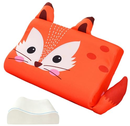 Cartoon Kinder Kissen Nackenkissen, Einzigartige Tiere Schlummerkissen Kinder, Nickerchenkissen für Kinderbett, Kinderschlafkissen, hautfreundliches Schlafkissen für Kinder, Kleinkinder, Süßer Fuchs