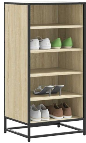 Gecheer Schuhregal Schuhablage Schuhständer Schuhaufbewahrung Schuhtruhe Sonoma-Eiche 48x38x97,5 cm Holzwerkstoff