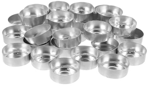 Garneck 150stücke Kleine Teelichtbehälter Aus Aluminium Leere Kerzendosen Metall Für DIY Aromatherapie Wiederverwendbare Teelichtbecher