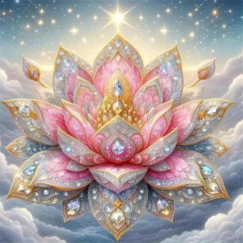 Huacan Diamond Painting Mandala Eckige Steine Erwachsene AB Diamant Paintings Bilder Voll Drill Lotusblume Malerei für Home Wall Decor Bild Größe 30x30cm