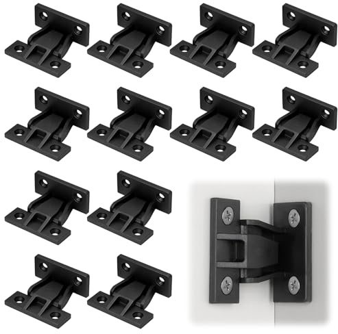 Plinth Clips, 12 Pairs Bath Panel Clips ABS Plastic Kickboard Clips Home Kitchen Panel Board Connecting Fixing Kick Board Clips Plinth Fasteners Fittings for Wardrobe Cabinets (S2, Push in)