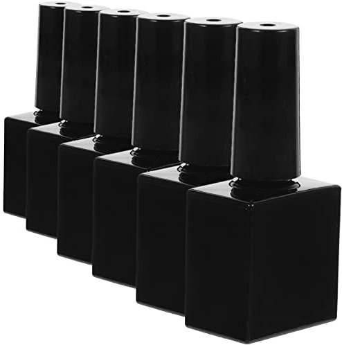 DRESSOOS 6pcs 10ml Glass Nail Polish Bottles Brush Cap Refillable Nail Gel Manicure Containers for Diy Art