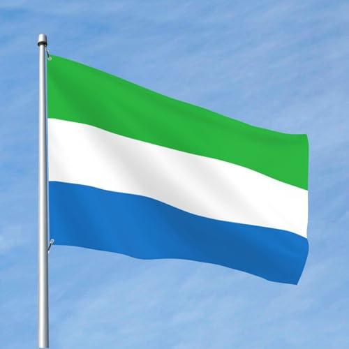 Bandera Balcón Personalizada, Bandera De Sierra Leona Poliester Banners Para Procesión Balcón Flags 90X150Cm