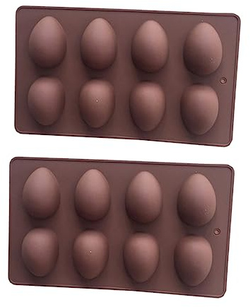 FUNNETOYU 2 piezas Molde de Silicona para Huevos de Pascua Cavidades Flexible para Chocolate Gelatina Bombones y Pasteles de Color Chocolate Fácil de Limpiar y Desmoldar para Repostería y