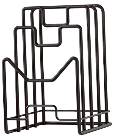 DXEHSEUY Support de rangement pour planche à découper pour assiettes, planche à découper, comptoir de cuisine, noir