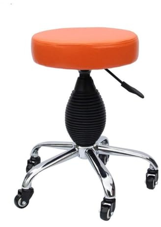 Pianopall på hjul, ståpall for kontor med svart PVC-konstlädersits, höjd 43~59 cm, bärvikt 160 kg(Style#6)