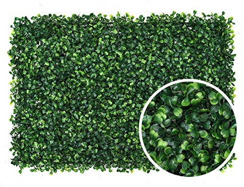 12PCS Artificial Grass Wall Panels - UV Protected Boxwood Hedge Mat, Topiary Plant Backdrop for Indoor & Outdoor Décor, Lush Greenery Wall Covering, Easy Installation