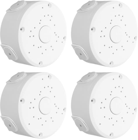 4 Pack Outdoor Junction Box Plastic Cable Mount for Pool Pump | Weatherproof Cover for Outdoor Connections, White Finish, Suits Lawn and Garden Outlets, Keeps Cords Secure