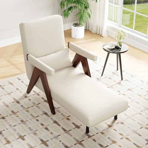 BNUZ Sillón convertible 3 en 1 con función de sueño, sofá cama convertible en beige, sillón plegable acolchado, sillón lounge