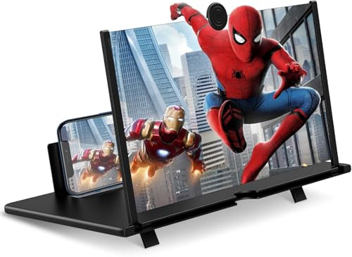 BAONUO 14 Ihin Phone magnifier screen, HD Phone Amplifier with Folding Stand Holder Portable Movie Video Game Enlarger 3D Movies Phone Projector Gadgets