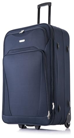 FLYMAX 32 Extra Large Suitcase Lightweight Luggage Expandable Hold Check in Travel Bag on Wheels Blue 129L