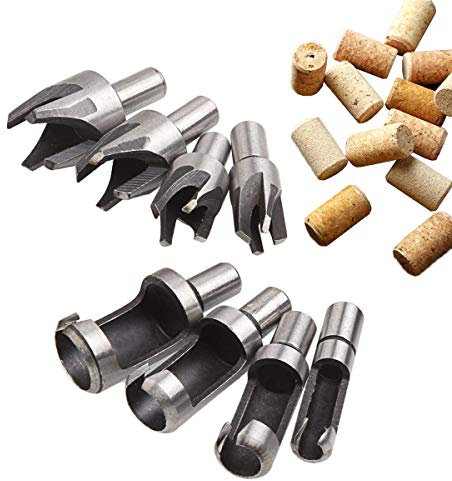 CUKCIC Zapfenschneider Kohlenstoffstahl Dübel Zapfenbohrer Plug Cutter 8tlg