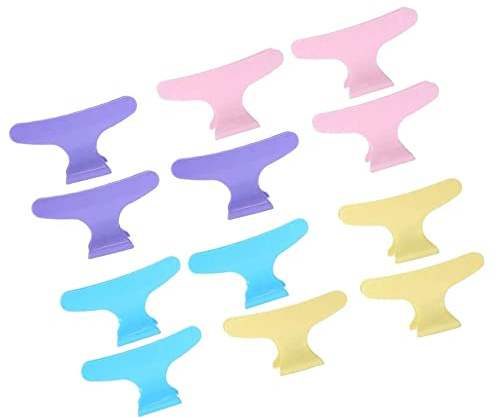 12 Unids/Set Vistoso pinzas de cabello, Pinza de pelo preciosa mariposa sección de pelo garra de abrazadera herramienta de peluquería(Colorful)