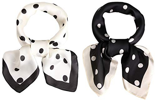 SOJOS Bandana Nicki-Tuch Damen Halstuch Kopftuch Seidentuch mit Polka Dot 70 x 70 SC317