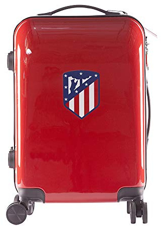 Atlético de Madrid - Maleta de Viaje - Compatible con Todo Tipo de Aerolíneas - Sistema de Cierre de Seguridad TSA - 8 Ruedas Giratorias - 55x40x20 cm - 2,8 kg - Producto Oficial