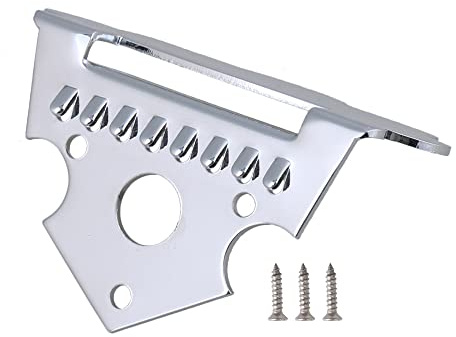 Bstinay 8-saitiger Metall-Saitenhalter für E-Gitarre, silberfarben