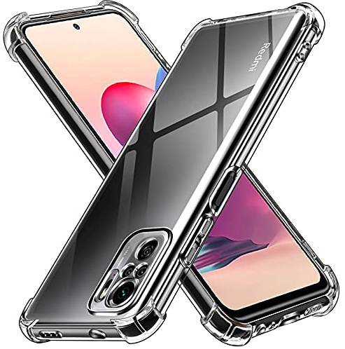 ivoler Funda para Xiaomi Redmi Note 10S / Poco M5s / Redmi Note 10 4G, Carcasa Protectora Antigolpes Transparente con Cojín Esquina Parachoques, Suave TPU Silicona Caso Delgada Anti-Choques Case