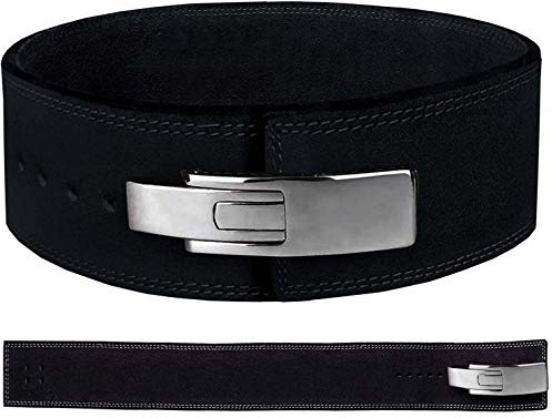 Just Fitee Tyngdlyftande spakbälte kraftlyftande bälten, gymbälten 10-13 mm för män och kvinnor med rostfritt stål spakspännen S-5XL (XL-36-42 tum midja, svart)