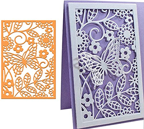 AOOL Niedliche Rechteckige Schmetterlinge aus Metall, Stanzformen, Prägeschablonen, Vorlage für Karten, Scrapbooking und Bastelalbum, Papierkarten, Dekoration
