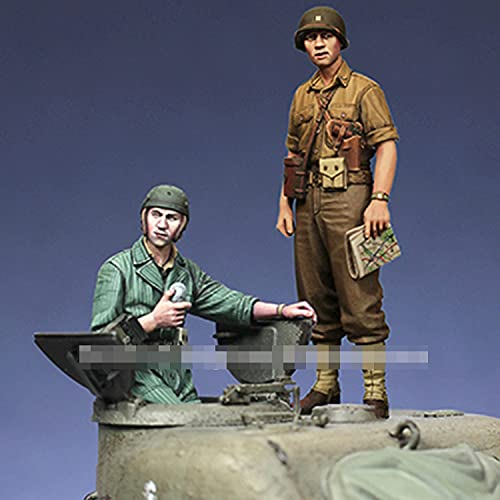 PANGCHENG 1/35 US Tank Commander Summer Set (2 Figuren), Resin Model Soldier GK, militärische Themen, unmontiertes und unbemaltes Kit