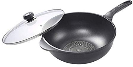 SMSOM Normal WOK/Stir Fry Pan Pan/Wok Pan - 12.5 pulgadas, sartén de aluminio sin humo de aceite