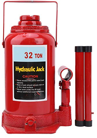 Gato hidráulico de 32 toneladas, Gato Elevador Sello para turismos, de elevación de 25 – 47 cm, para Furgonetas, Barcos, Camiones, caravanas, Fabricado en Acero de