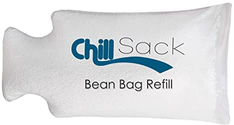Chill Sack EPS Bead Refill Only, Bean Bag Bean Foam Filling Replacement with EZ Pour Zipper Spout, Refill for Bean Chairs, Pool Floats, Cushions, and More, 75L, White