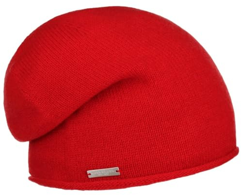 Seeberger Kaschmir Beanie mit Rollrand Kaschmirmütze Strickmütze Wintermütze Mütze Long Beanie Strickmütze Beanie Oversize