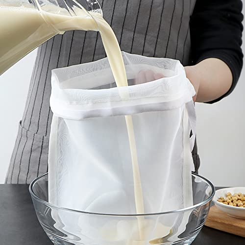 LALANG Reusable Nut Milk Bag Food Strainer - Nylon Fine Mesh Strainer Pouch Filter Bag for Tea/Yogurt/Juice/Wine/Soup/Herbs