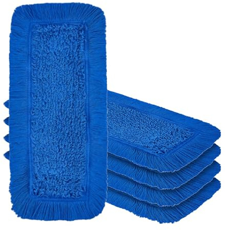 OKAEI Wischmopp Bezüge 40 cm Blau, 5er Set – Mikrofaser Wischbezug für Bodenwischer – Ersatzbezüge für 40 cm Klapphalter – hohe Schmutzaufnahme & streifenfreie Reinigung