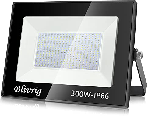 300W LED Strahler Außen, Superhell 30000LM Fluter Flutlicht 3500K Warmweiß, IP66 Wasserfest LED Strahler, Scheinwerfer Aussenstrahler für Gärten, Innenhöfe, Garage, Hotel