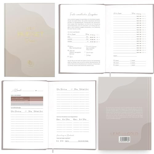 LEAF & GOLD® Budget Planner deutsch I Hardcover Haushaltsbuch zum eintragen I Übersichtlicher Budgetplaner I Finanzplaner I Budget Planer