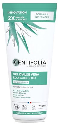 CENTIFOLIA Bio-Aloe Vera-Gel | spendet Feuchtigkeit & beruhigt | schnelle Absorption | fair & Bio | leichte Textur | Gesicht, Körper & Haar | 99 % natürlich | hergestellt in Frankreich | Bio | 200 ml