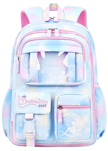 Schulrucksack für Mädchen, Kinder Grundschultaschen Leichte Rucksäcke Kinder Schulranzen Büchertasche Große Kapazität Schultasche Niedlicher Kinderrucksack für 5-12 Jahre