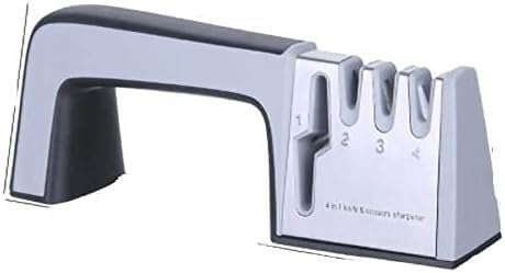 MAHWER Afilador de Cuchillos Afilador de Cuchillos 4 en 1 Recubierto de Diamante y Piedra de afilar de Acero Fino Cuchillos de Cocina Afilado Piedra de afilar Herramientas de Piedra (Color : Black)