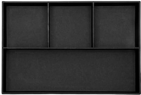 Valet Tablett, Leder Schreibtisch Organizer, Nachttisch Ablageschale mit 4Fächer Schlüssel Ablage,Pu-Leder Nachttisch Organizer für Telefon, Geldbörse, Münzen, Geschenk Für Männer