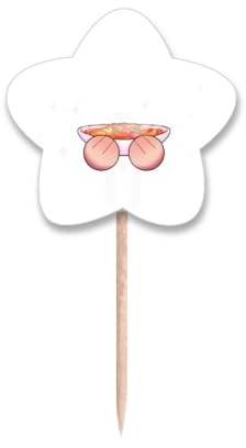 Banderas de palillos de dientes con etiqueta de estrella para cupcakes