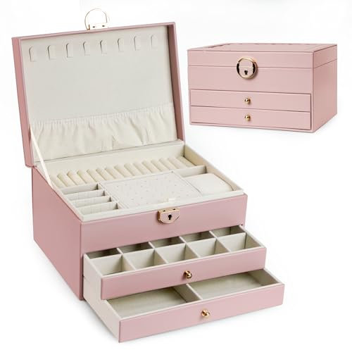 ADEL DREAM Portagioie a tre piani con design linear regalo di compleanno e festa per donne figlie e amici rosa