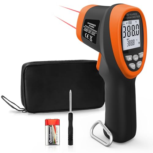GOYERRNES Infrared Thermometer, Digital IR Thermometer 58℉~1472℉ with D:S=16:1, Non-Contact High Laser Temp IR Tool for Cooking (NOT for Human)