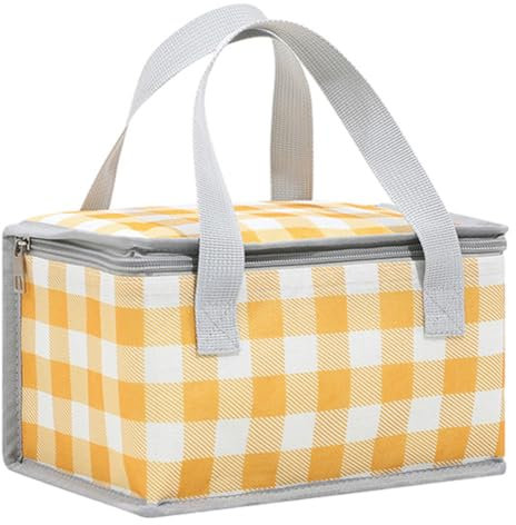 LYEAA Picknickkorbtasche mit großer Kapazität, multifunktionale isolierte Picknicktasche, wasserdichte karierte Lunch-Einkaufstasche for Outdoor-Strandgrillen